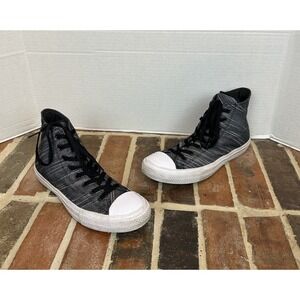 Converse Chuck Taylor II All Star HI-Tops Sneakers Black And White Knit Sz 12